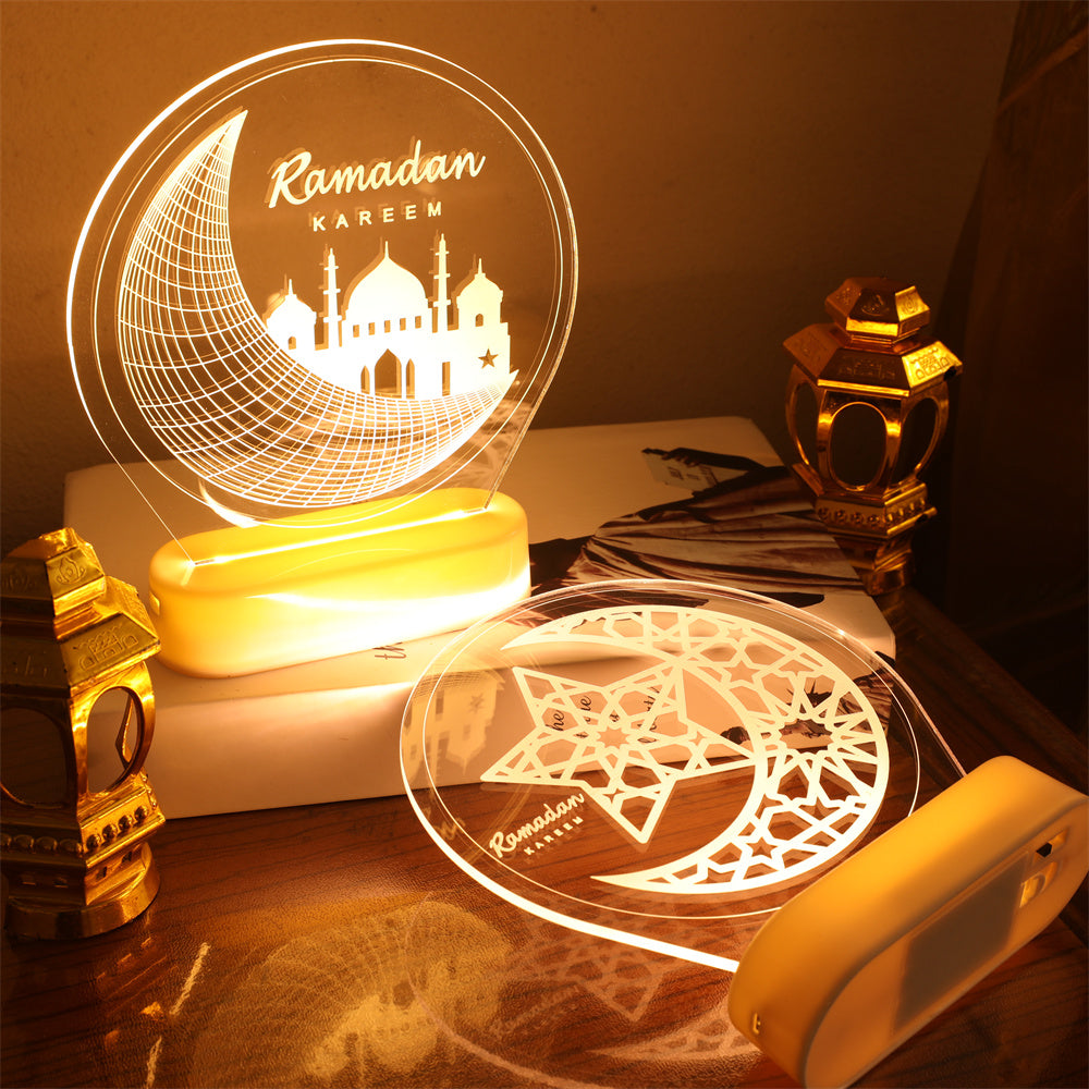 3D Illusion Ramadan Mubarak Night Light Lamp for Holiday Room Decor view 11