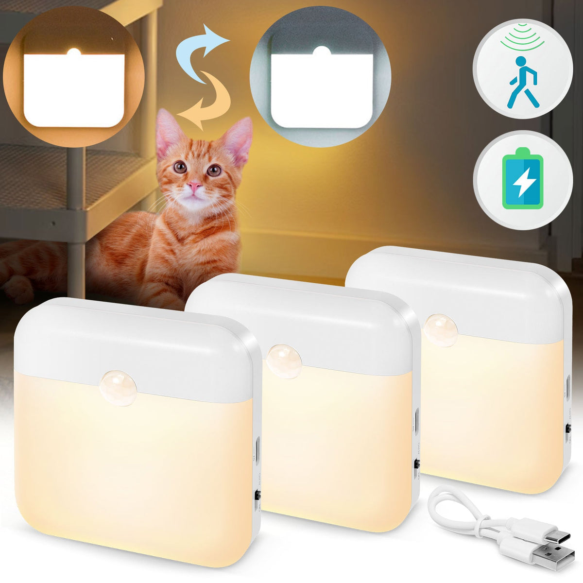 LED Motion Sensor Night Light Lamp for Bedroom Hallway and Bathroom view 13