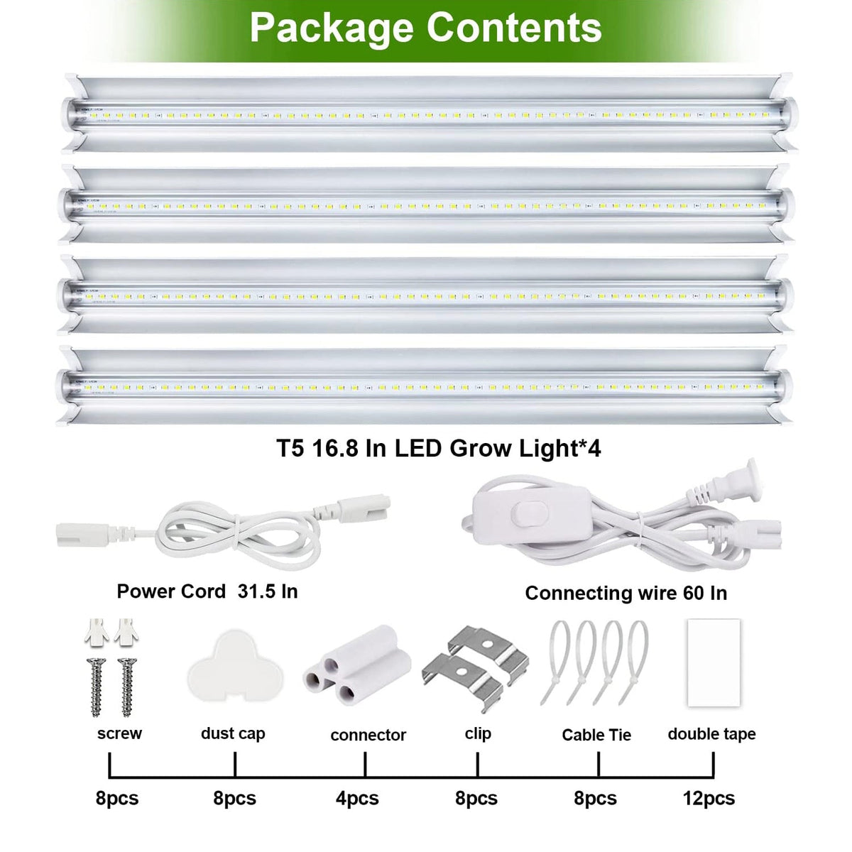 Grow Light T5 2pcs 4pcs x 10 Watts for Indoor Plants and Seedlings view 13