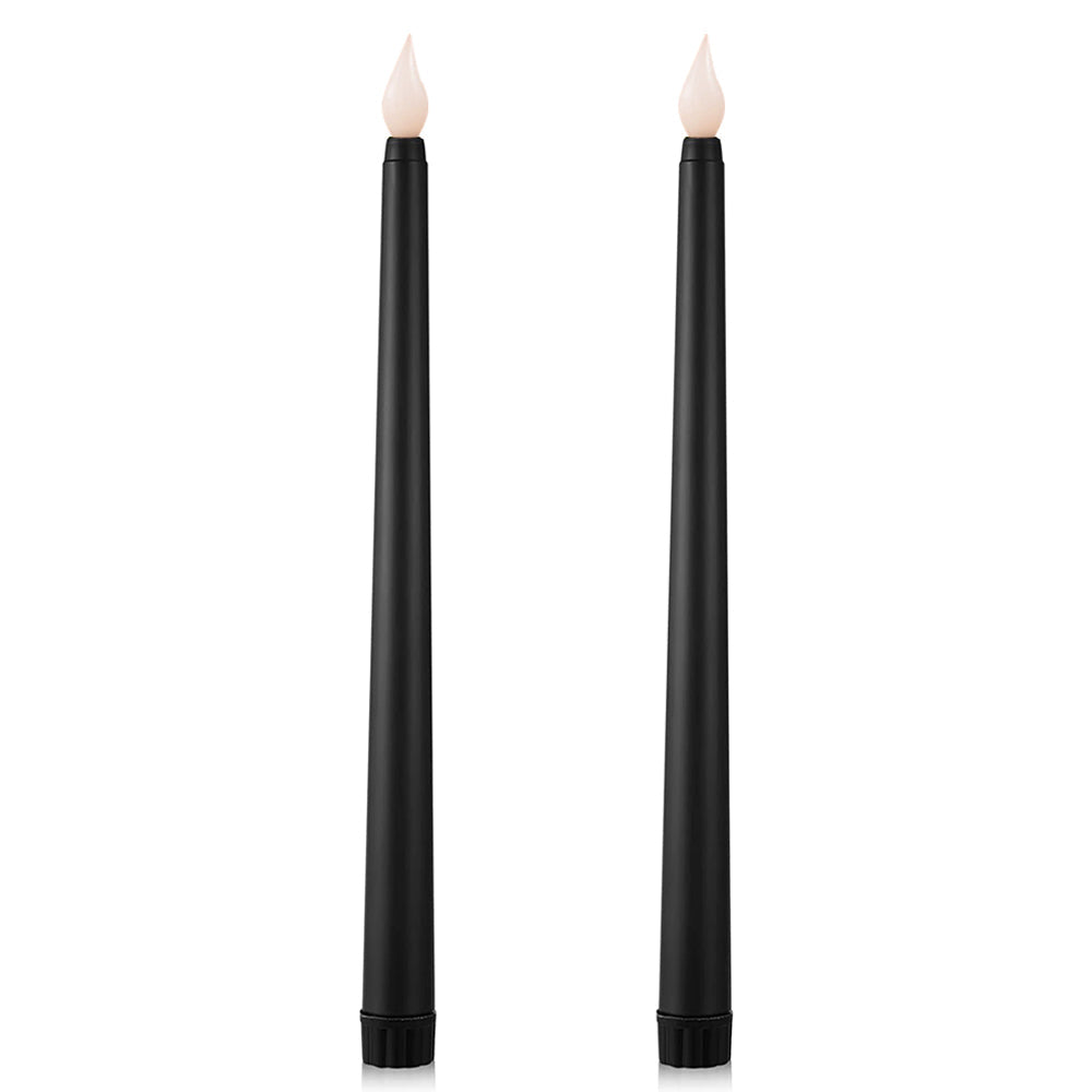 2Pack Black Flameless LED Taper Candles Lights for Home Decor view 13