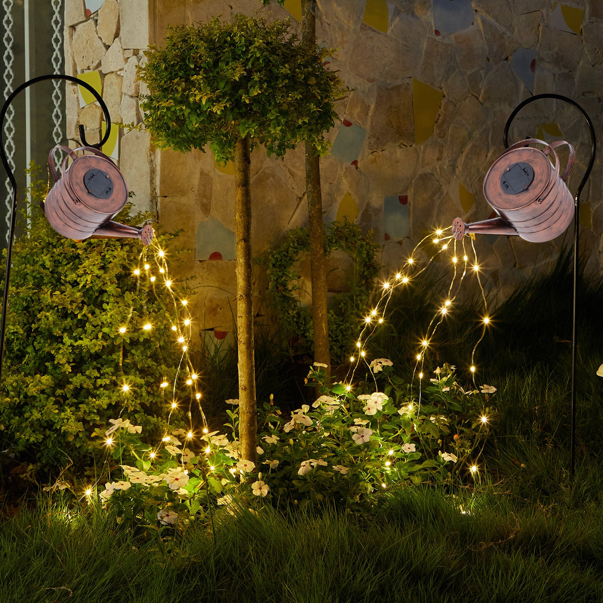 Watering Can with Waterfall Lights for Garden Yard and Patio Decor view 7