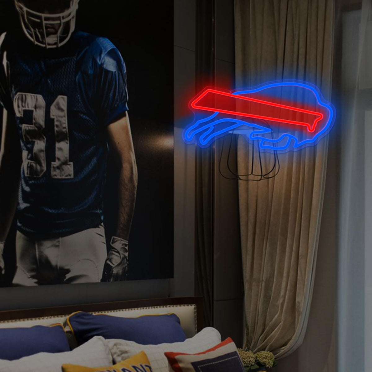 Football Neon Sign LED Lights for Bedroom Man Cave Football Club Bar view 7