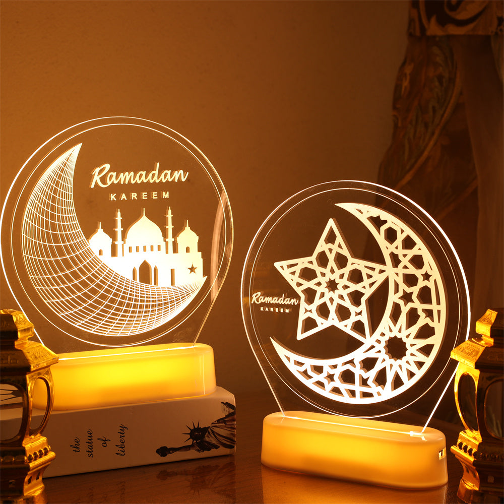 3D Illusion Ramadan Mubarak Night Light Lamp for Holiday Room Decor view 10