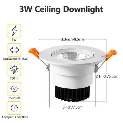 LED Downlight COB Recessed Ceiling Light 3W 10W Fixture for Bedroom view 3