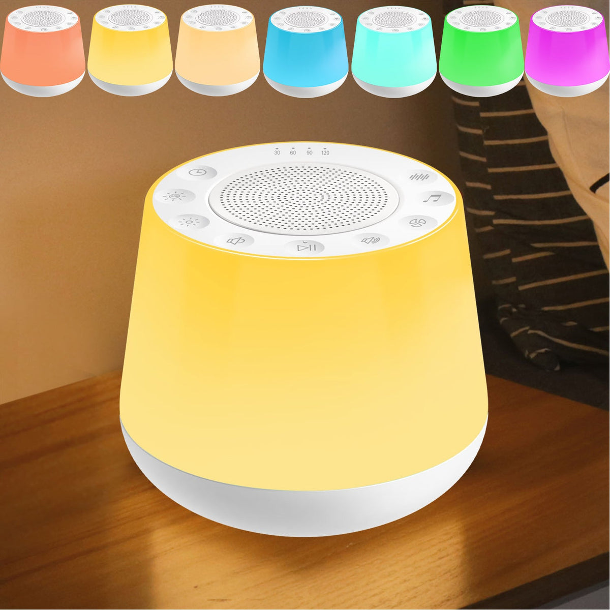 Multicolor Noise Machine with 32 Soothing Sounds Night Light view 2
