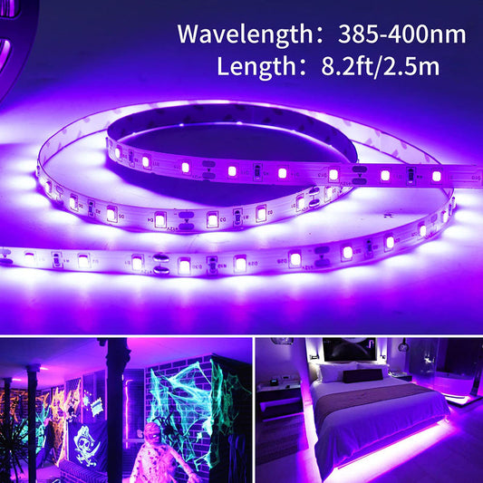 2.5M LED UV Black Strip Light for Parties Posters and Room Decor