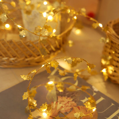 Golden Butterfly Golden Leaves Lights String 2M 6.5FT 20 LEDs view 12