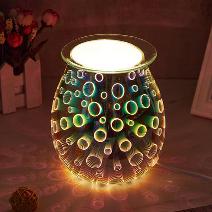 Electric Wax Melter Dimmable 3D Glass Circle Candle for Home Fragrance view 7
