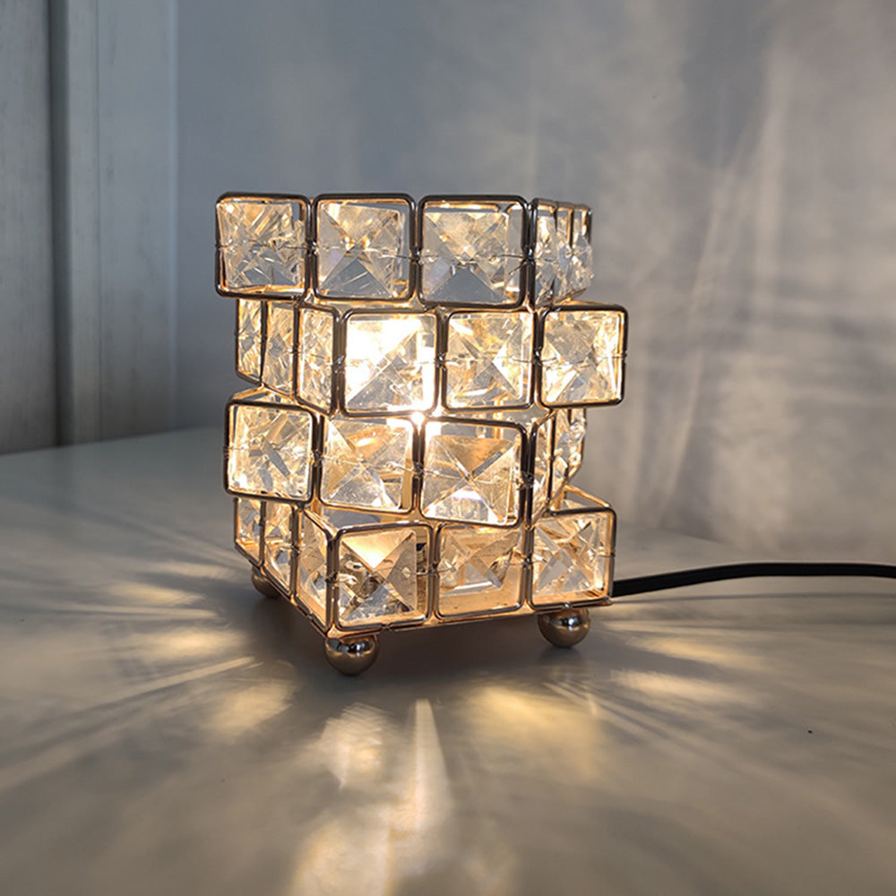 Crystal Night Light Table Lamp for Bedroom Nightstand and Desk view 7