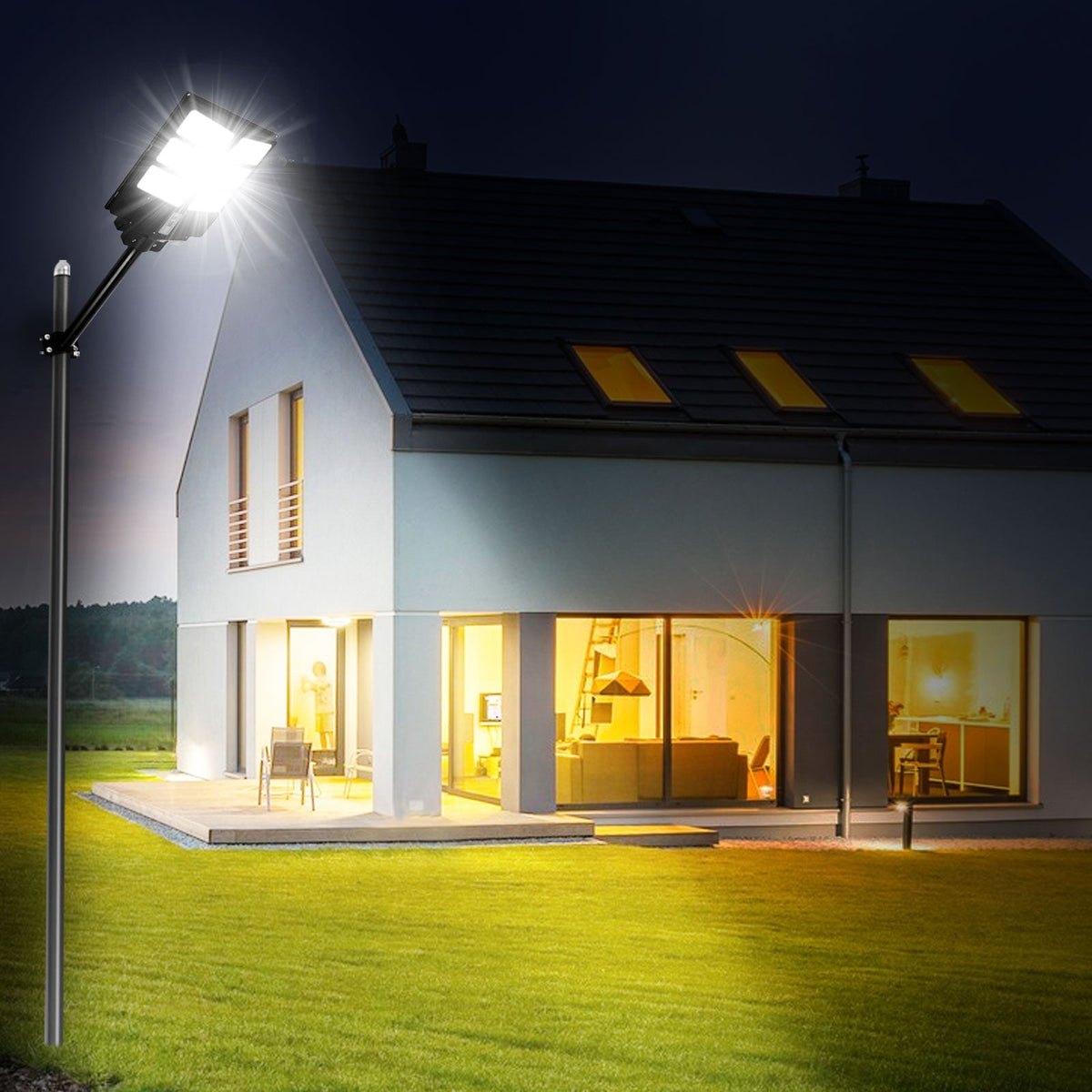 LED Motion Sensor Solar Parking Lot Light for Garden Yard and Patio view 8