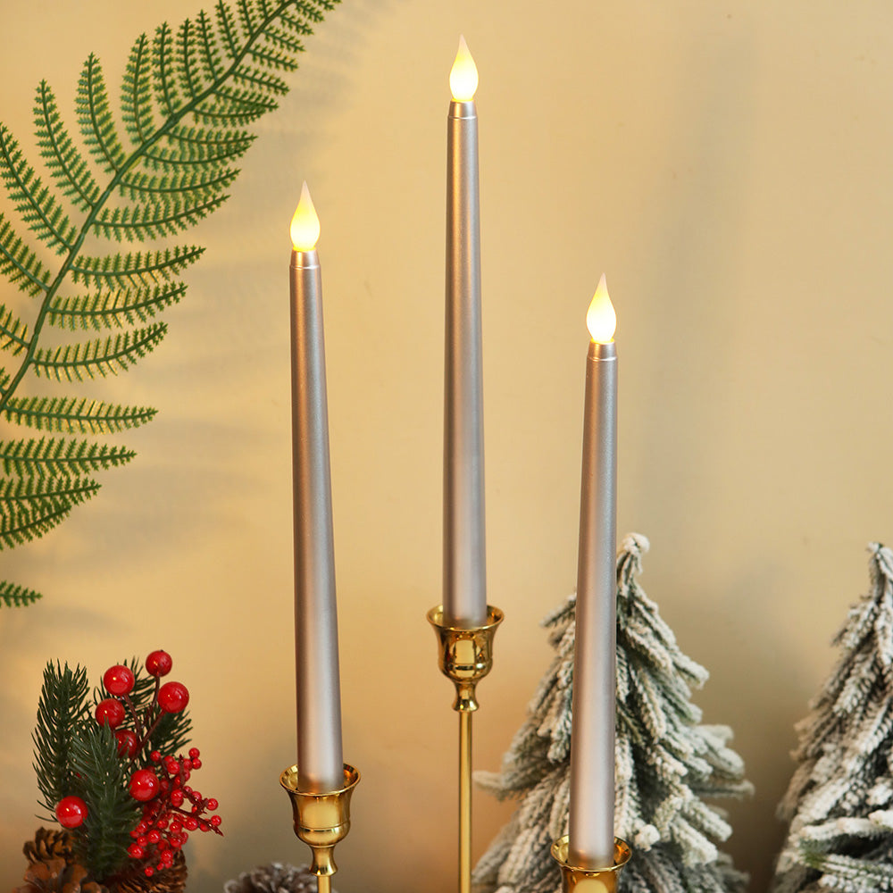 Flameless LED Taper Candles for Home Table Mantel and Party Decor view 12