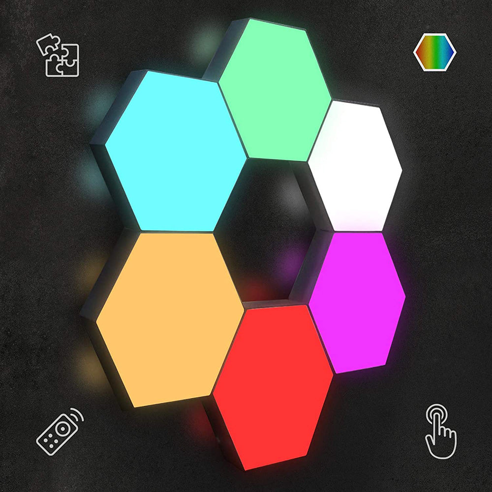 RGB Hexagon Wall Lights for Gaming Room Bedroom and Living Room view 5