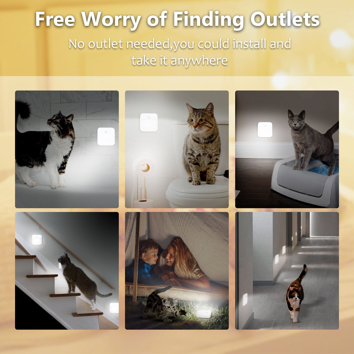 LED Motion Sensor Night Light Lamp for Bedroom Hallway and Bathroom view 11