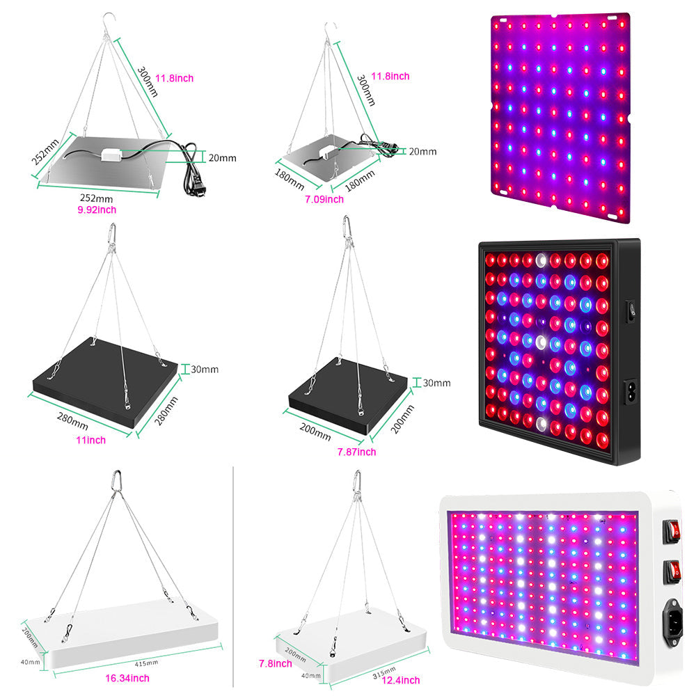 LED Grow Light Full Spectrum Red Blue Light 81 to 312LEDs 25W to 80W view 7