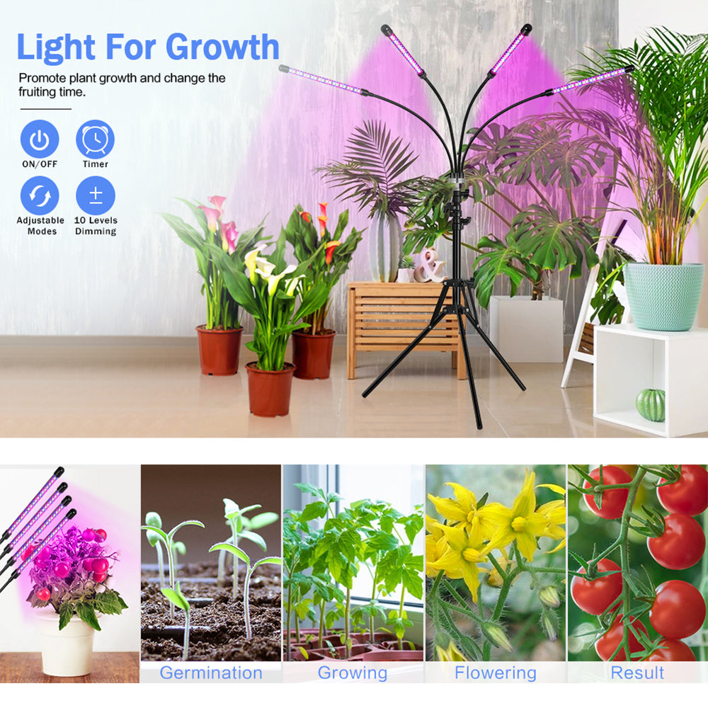 Floor Plant Light Tripod Stand 38 to 120cm and 3 Modes for Seedlings view 7