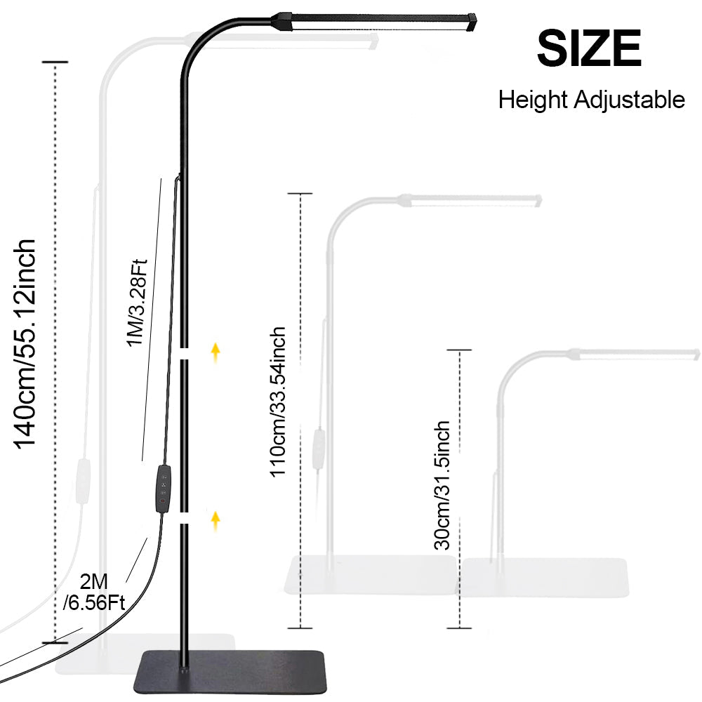 LED Floor Lamp Color Temperature Adjustable 10 Levels for Living Room view 12