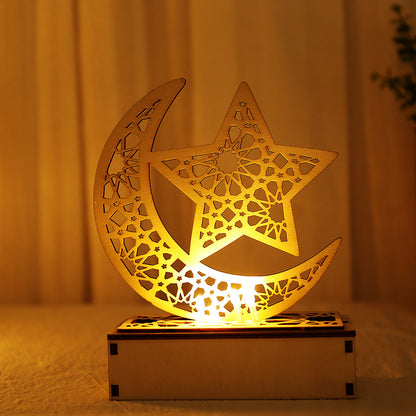 Eid Wooden LED Moon Light for Holiday Home and Bedroom Decor view 8