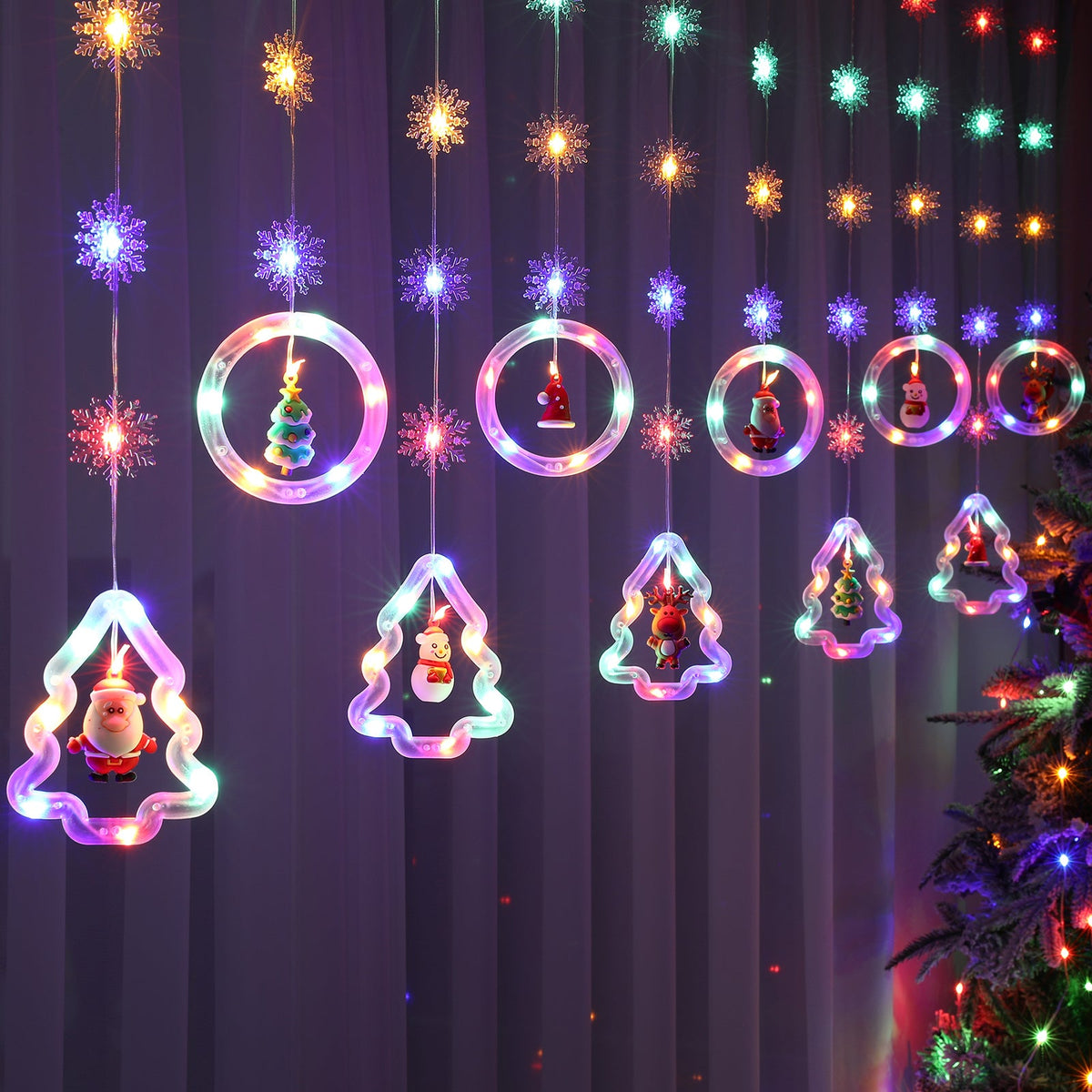 3M 100 LED Christmas Window Curtain Lights for Window and Party Decor view 3