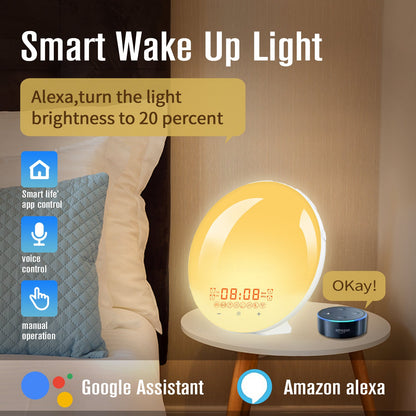 WiFi Smart Sunrise Alarm Clock Smart Wake Up Light for Bedroom view 12