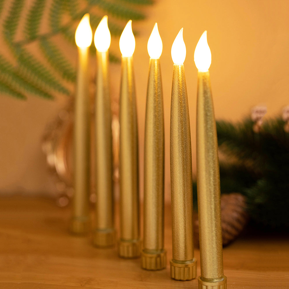 Gold Flameless LED Taper Candle Light for Home Table and Party Decor view 9