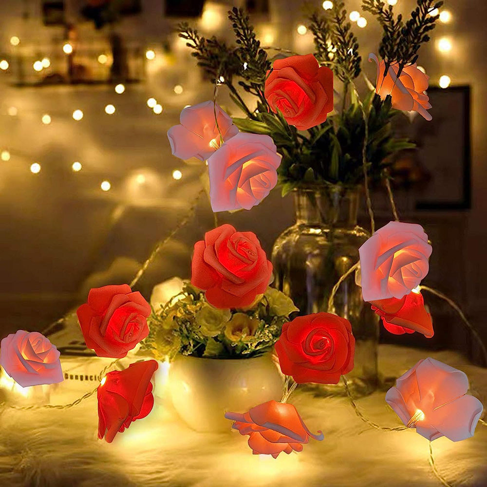 Rose Flower Fairy String Lights for Bedroom Party and Wedding Decor view 11
