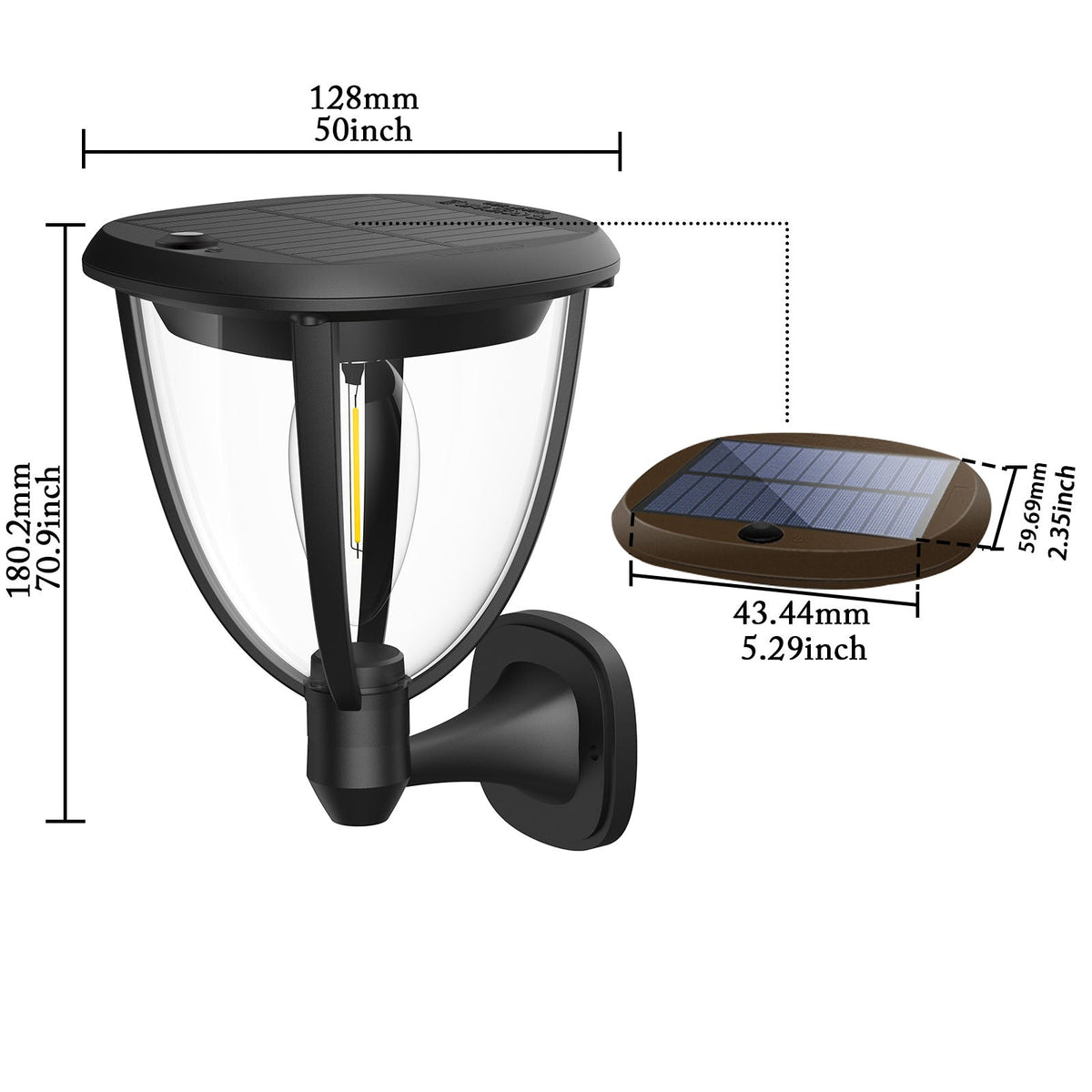 3 in 1 Solar Post Light Photocell Wall Lights for Garden and Patio view 13