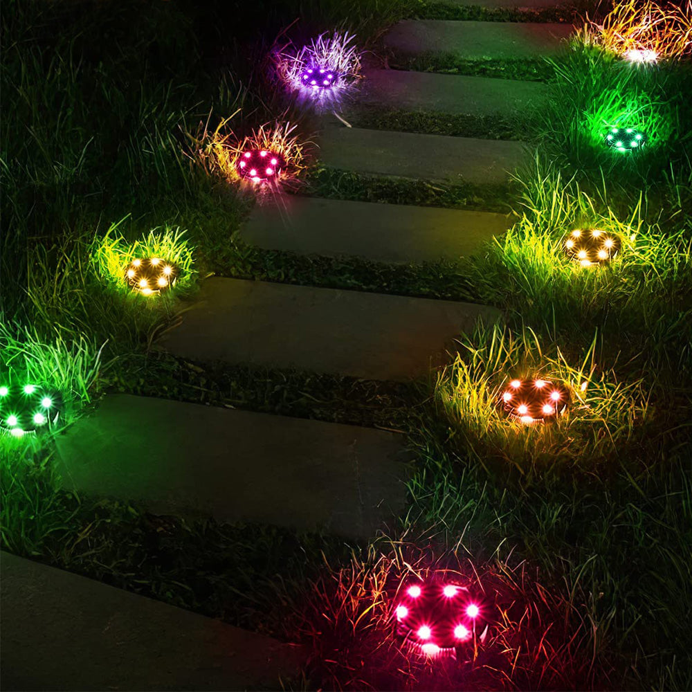 Outdoor Solar Garden 10 LED Disk Lights for Lawn Yard and Patio view 11