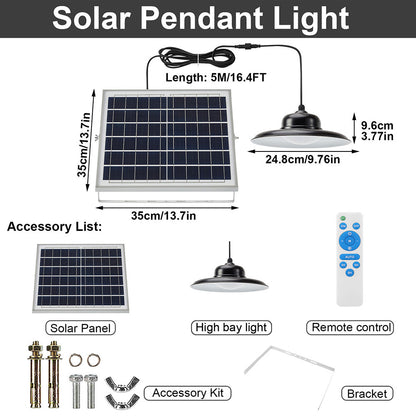 Remote Control Solar Pendant High Bay Light for Garden Yard and Patio view 13