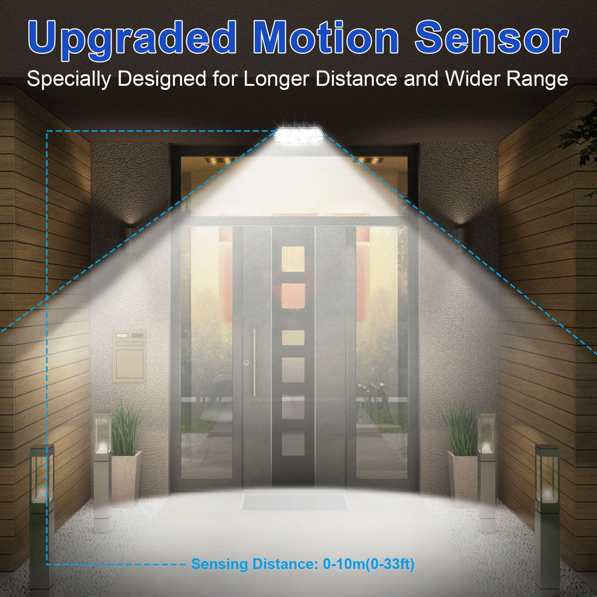 Outdoor LED Solar Motion Sensor Wall Lights for Garden Yard and Patio view 9
