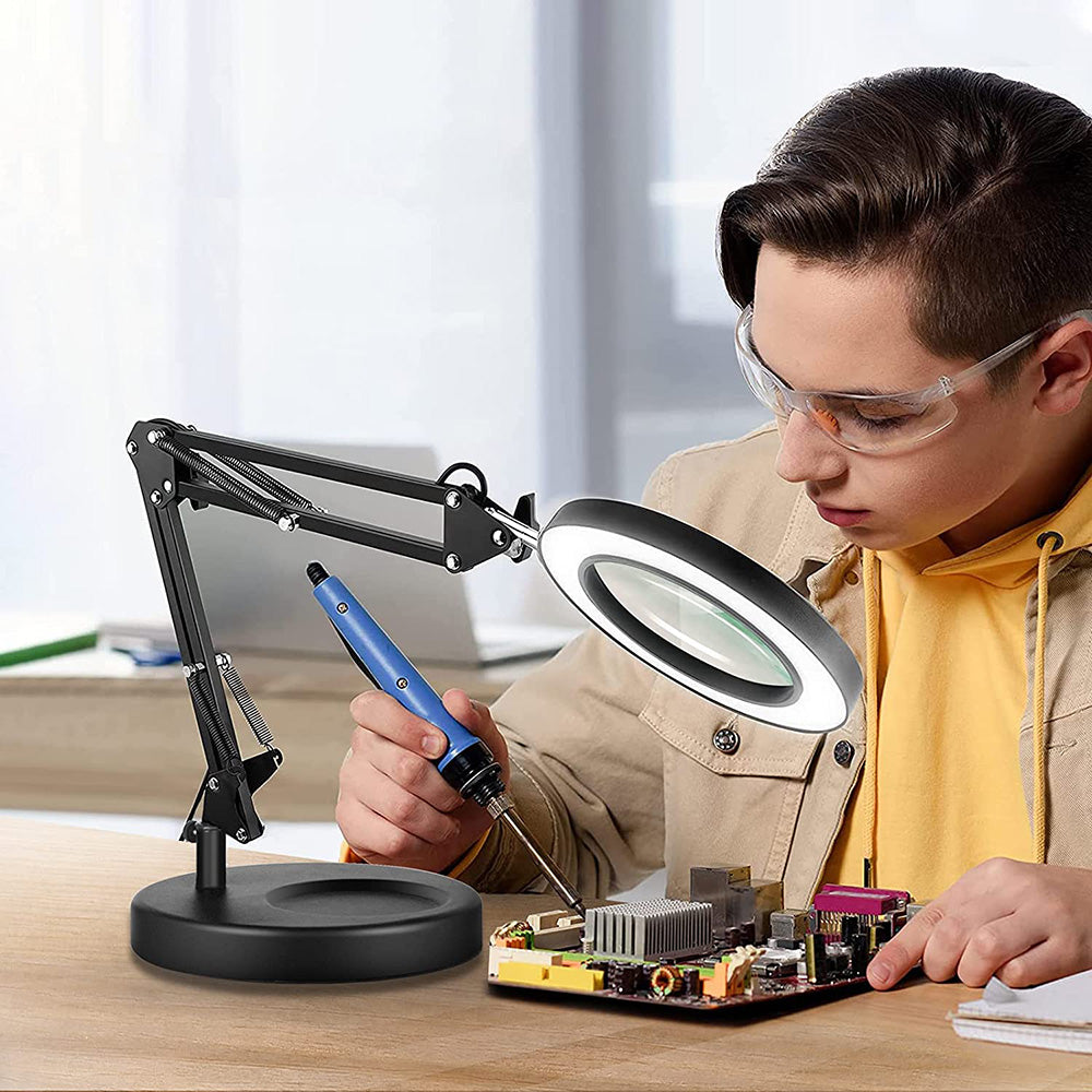 Magnifying Glass with Light and Stand 8 Diopter 2 in 1 Desk Lamp view 13