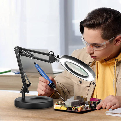 Magnifying Glass with Light and Stand 8 Diopter 2 in 1 Desk Lamp view 13