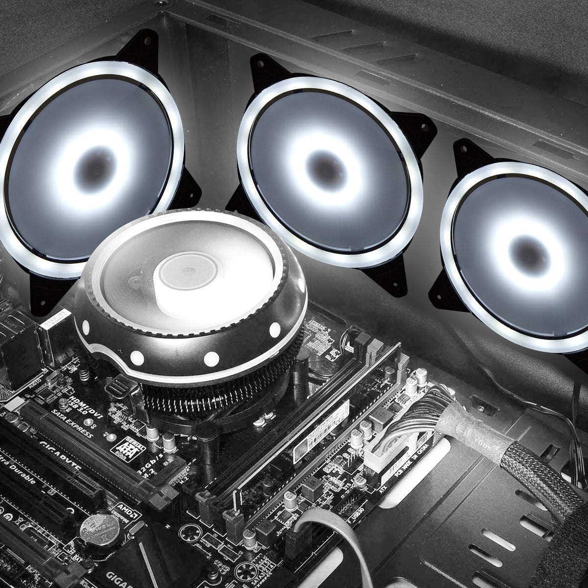 LED Computer Cooling Fan Double Light Ring for Gaming PC Cases view 11