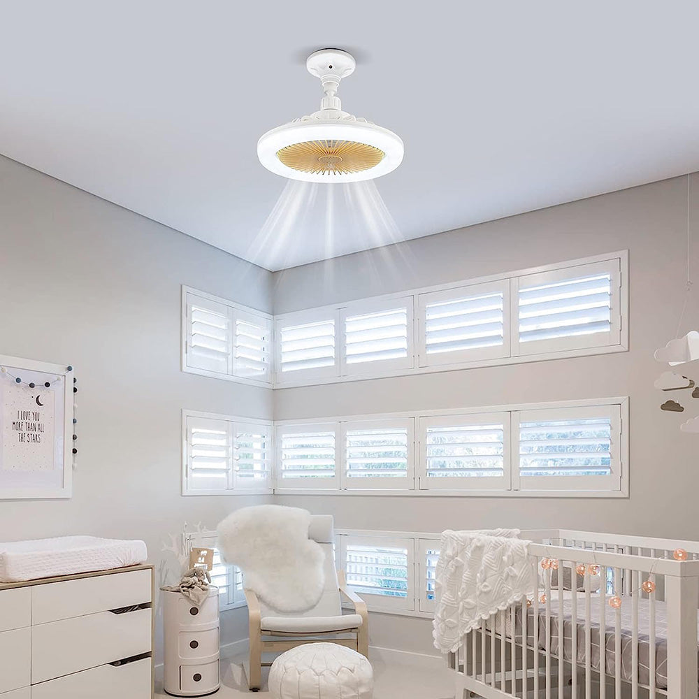 Enclosed Mini Ceiling Fan with Light for Bedroom Kitchen and Hallway view 10
