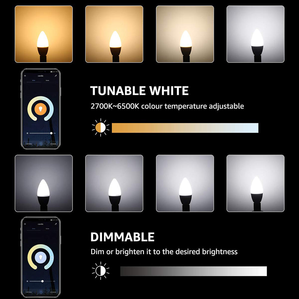 E12 E14 Bluetooth Smart LED Chandelier Candle Light Bulb for Home view 7