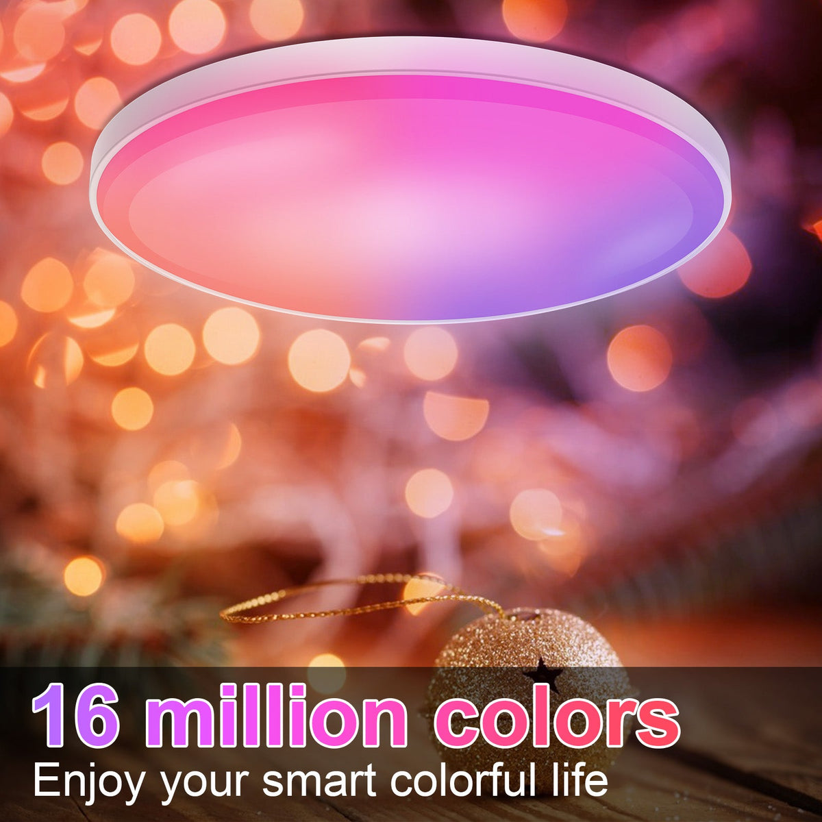 LED WiFi Smart Ceiling Light Flush Mount Fixture for Bedroom view 3