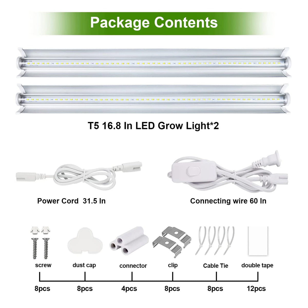 Grow Light T5 2pcs 4pcs x 10 Watts for Indoor Plants and Seedlings view 12