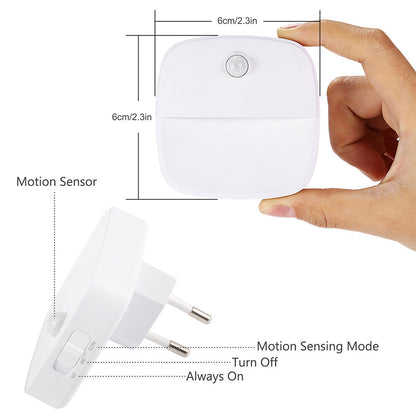 Plug in LED Motion Sensor Night Light Lamp for Bedroom and Hallway view 9