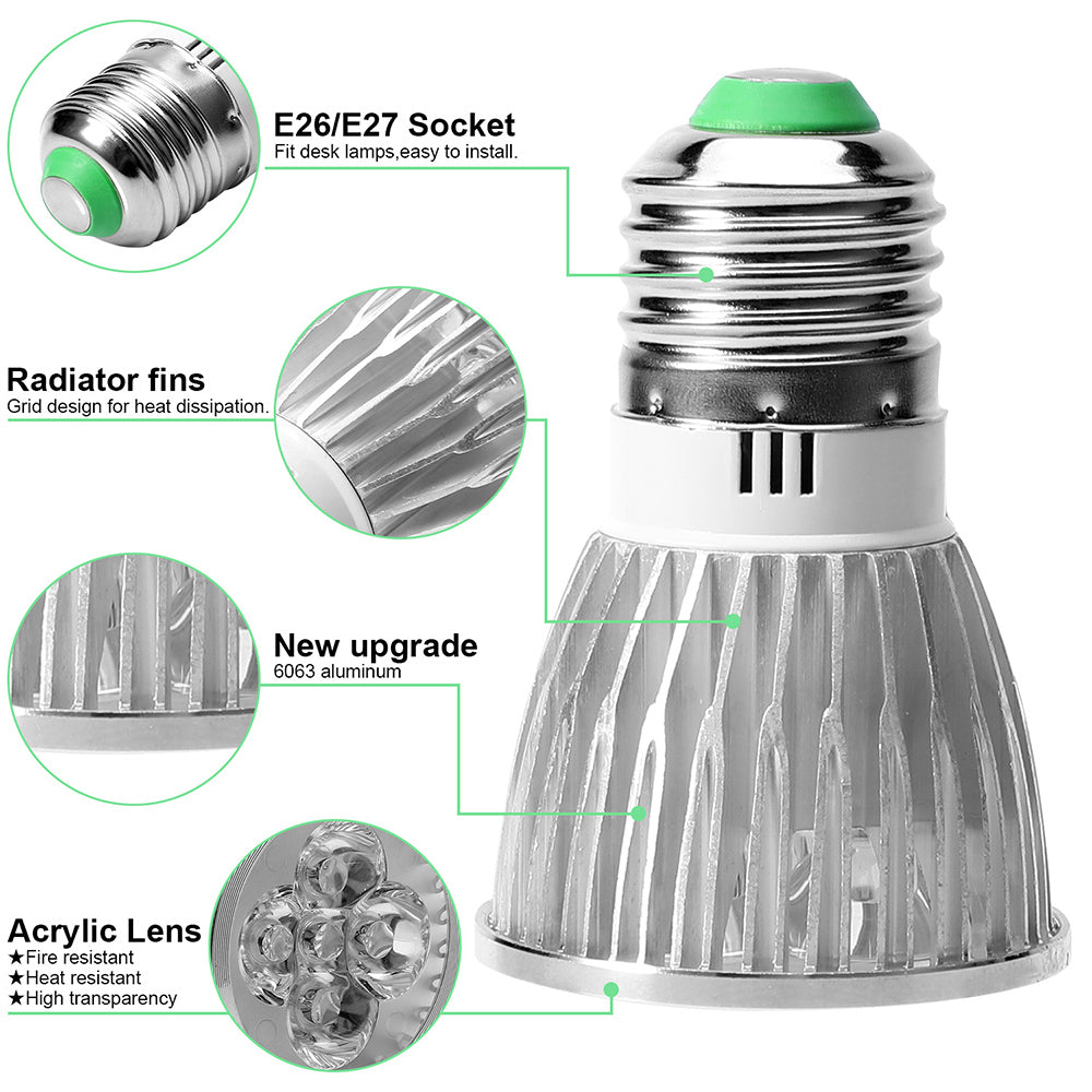 5W to 18W High Brightness Full Spectrum LED Grow Light Bulb for Herbs view 10