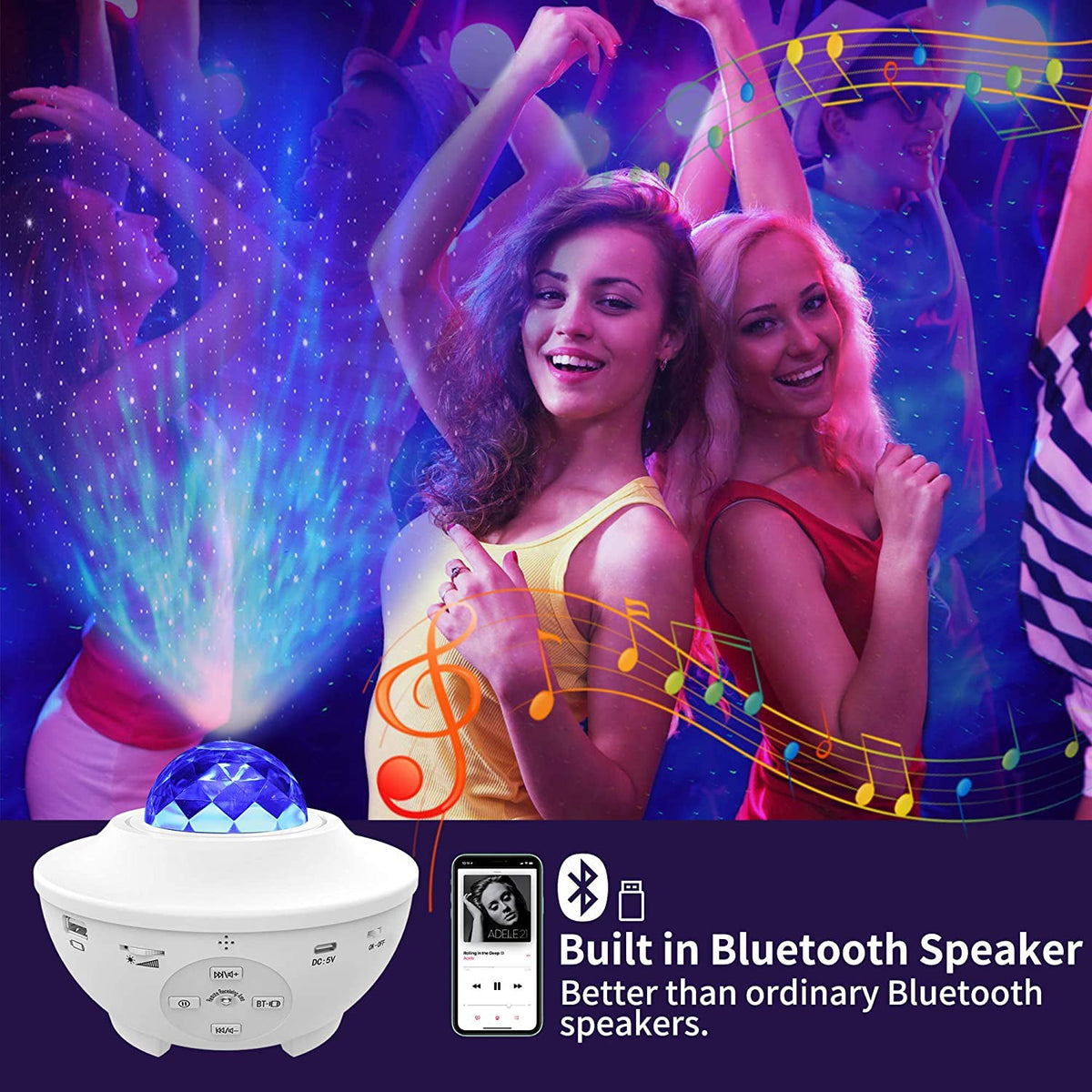 LED Star Night Light Bluetooth Music Player Lamp for Bedroom view 12