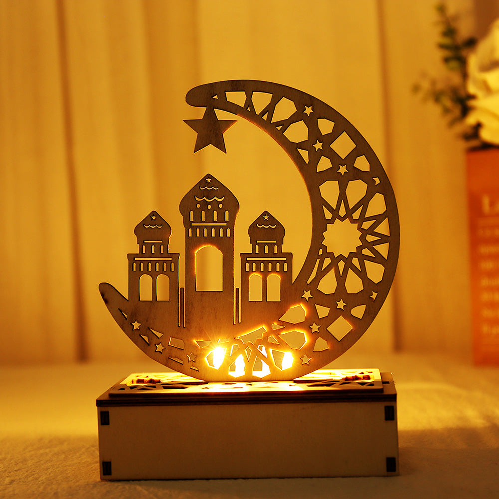 Eid Wooden LED Moon Light for Holiday Home and Bedroom Decor view 10