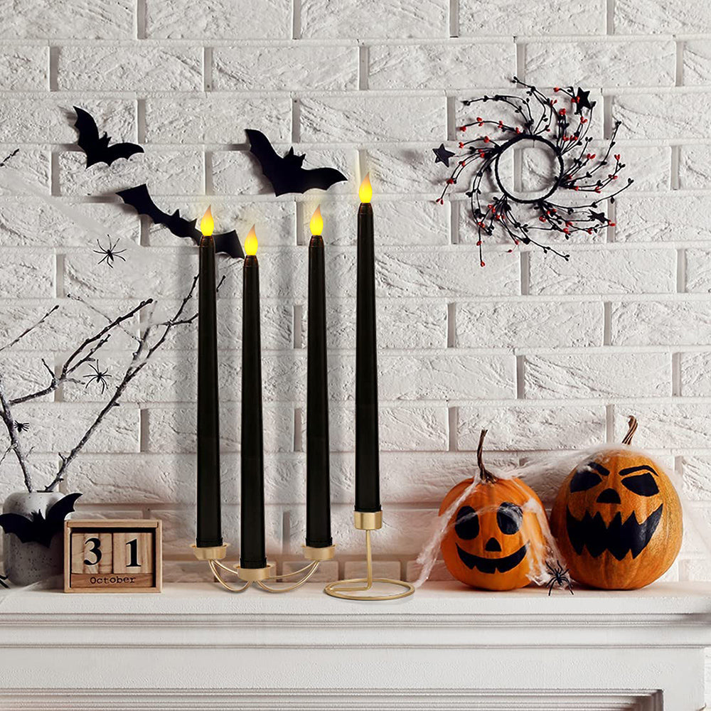 2Pack Black Flameless LED Taper Candles Lights for Home Decor view 9