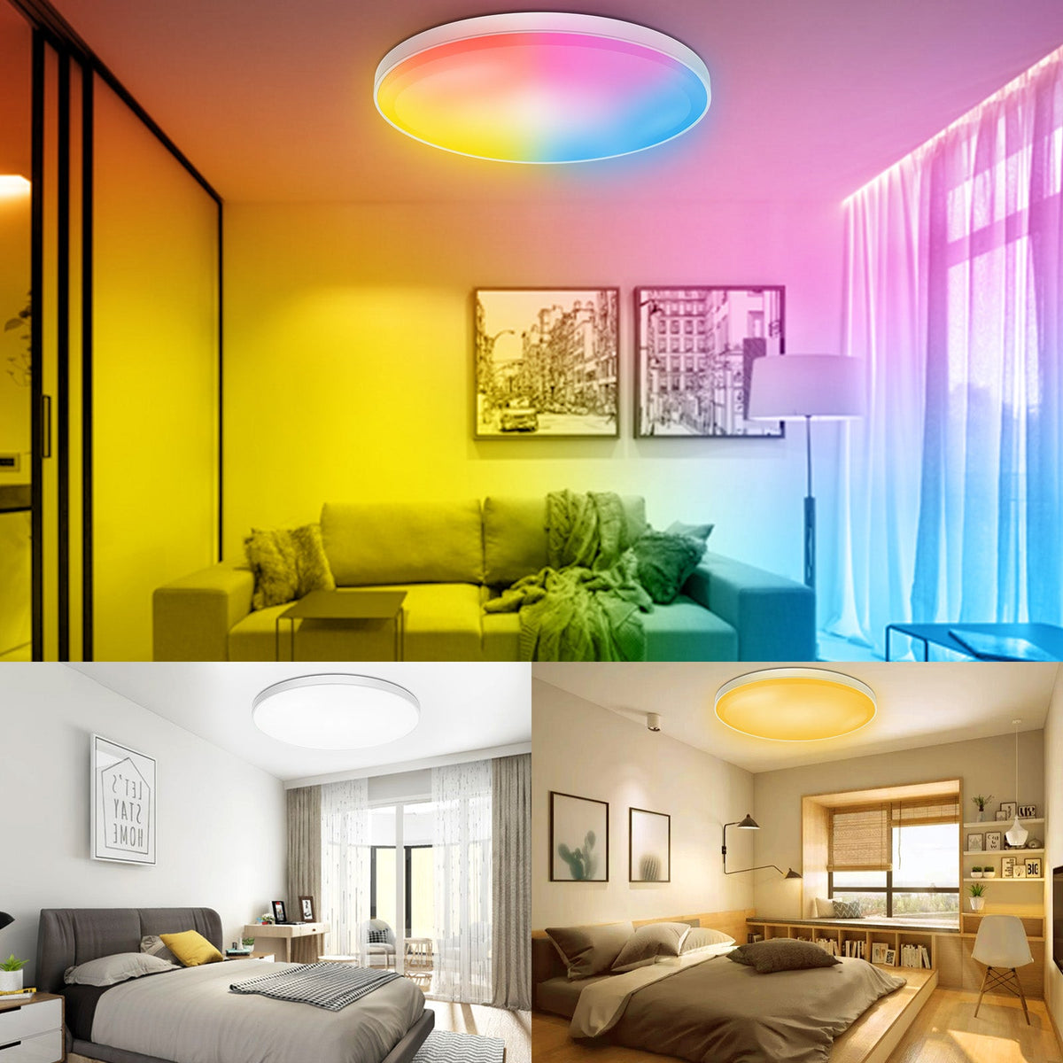 RGB Smart Ceiling Light Fixture for Bedroom Kitchen and Hallway view 3
