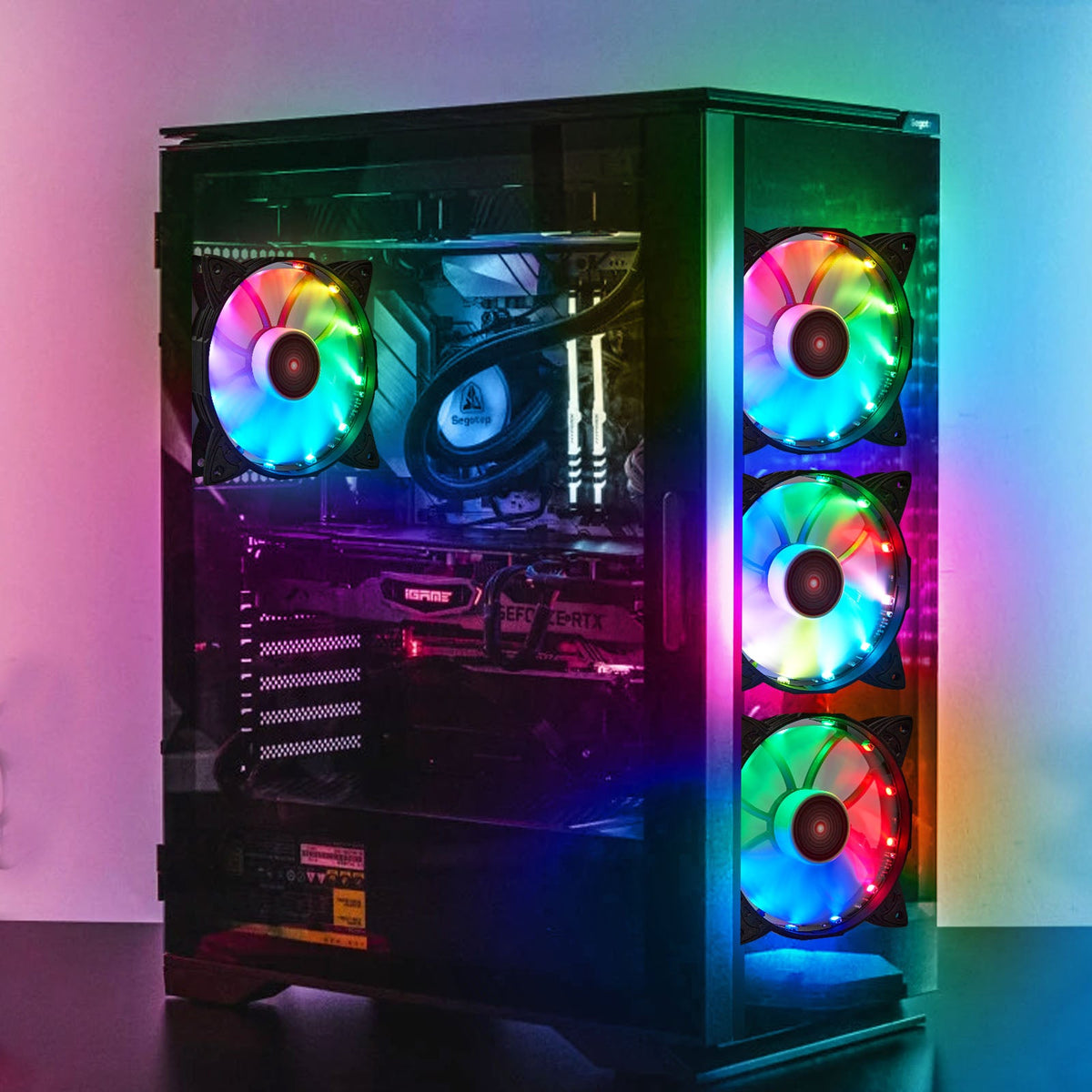 RGB Dreamcolor LED Computer Cooling Fan for Gaming PC Case Cooling view 12