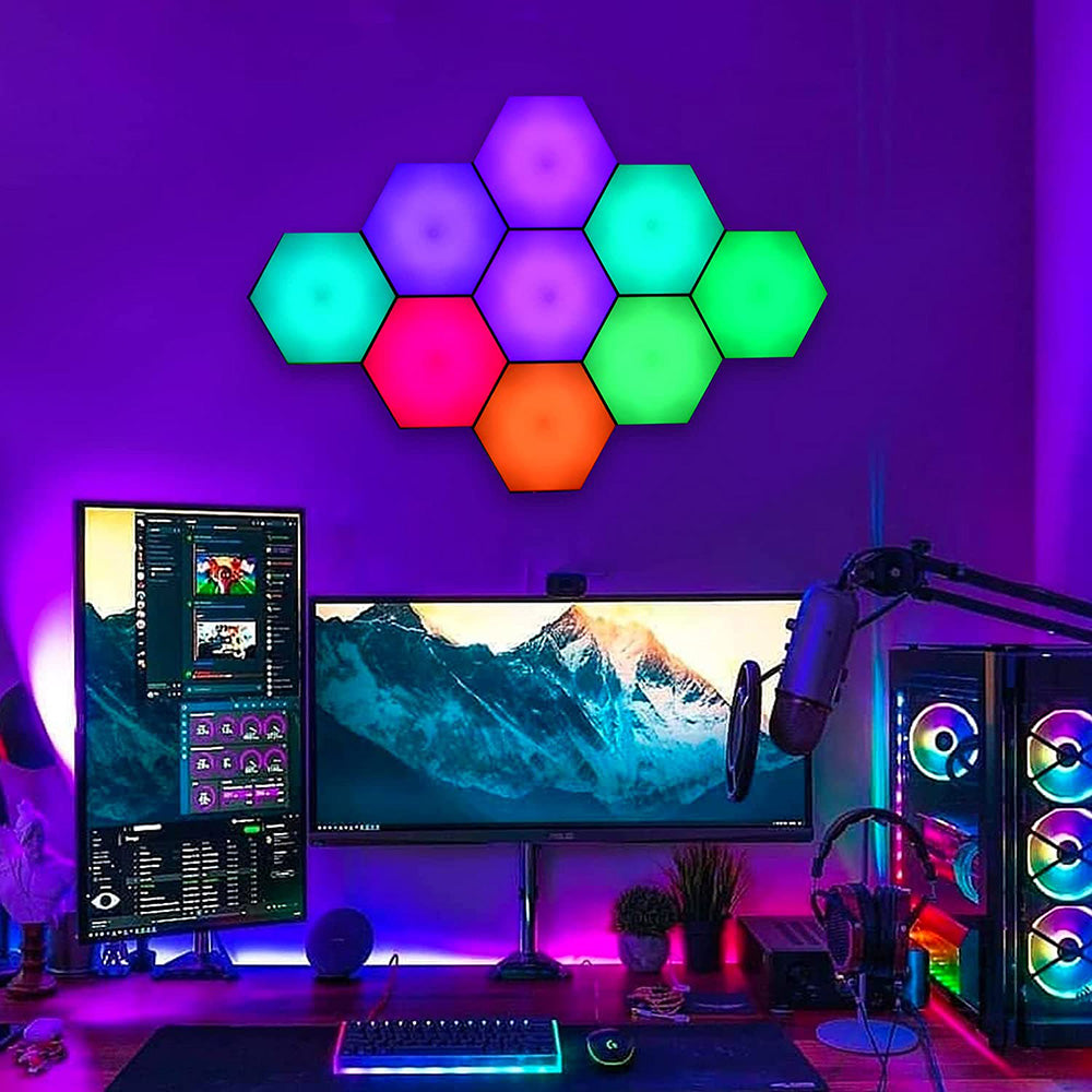 RGB Hexagon Wall Lights for Gaming Room Bedroom and Living Room view 6