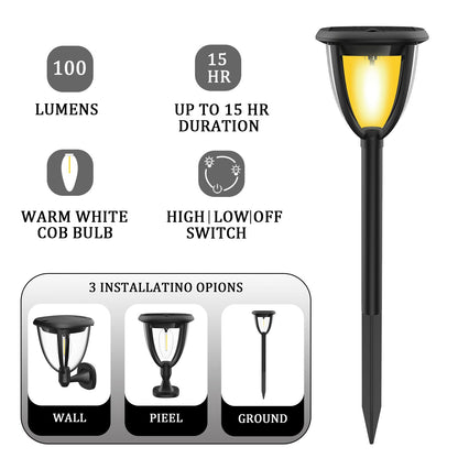 3 in 1 Solar Post Light Photocell Wall Lights for Garden and Patio view 14