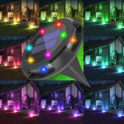 Outdoor Solar Garden 10 LED Disk Lights for Lawn Yard and Patio view 12
