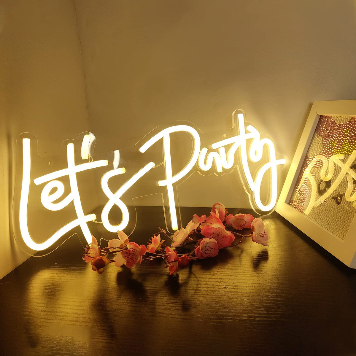 LED Neon Light Sign Let's Party for Bar Game Room and Wall Decor view 13