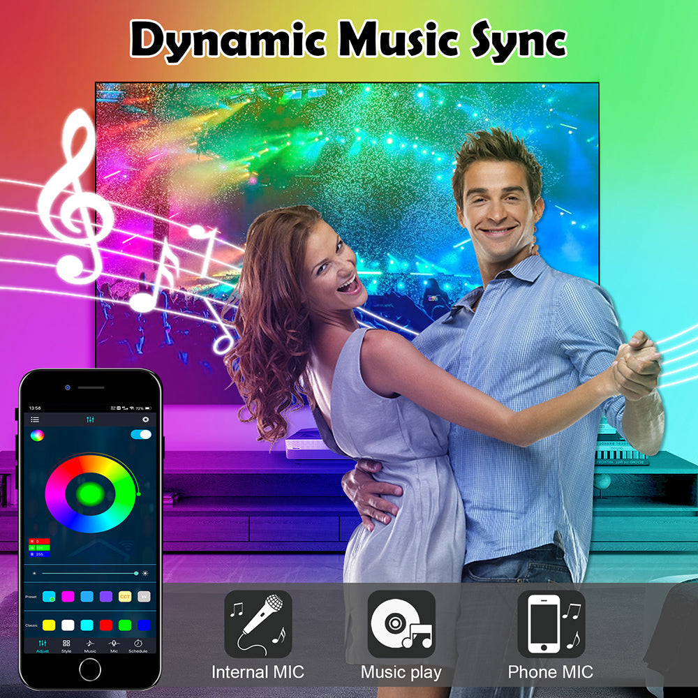 Music Sync LED Light Smart RGB Bluetooth APP for TV Desk and Room view 12