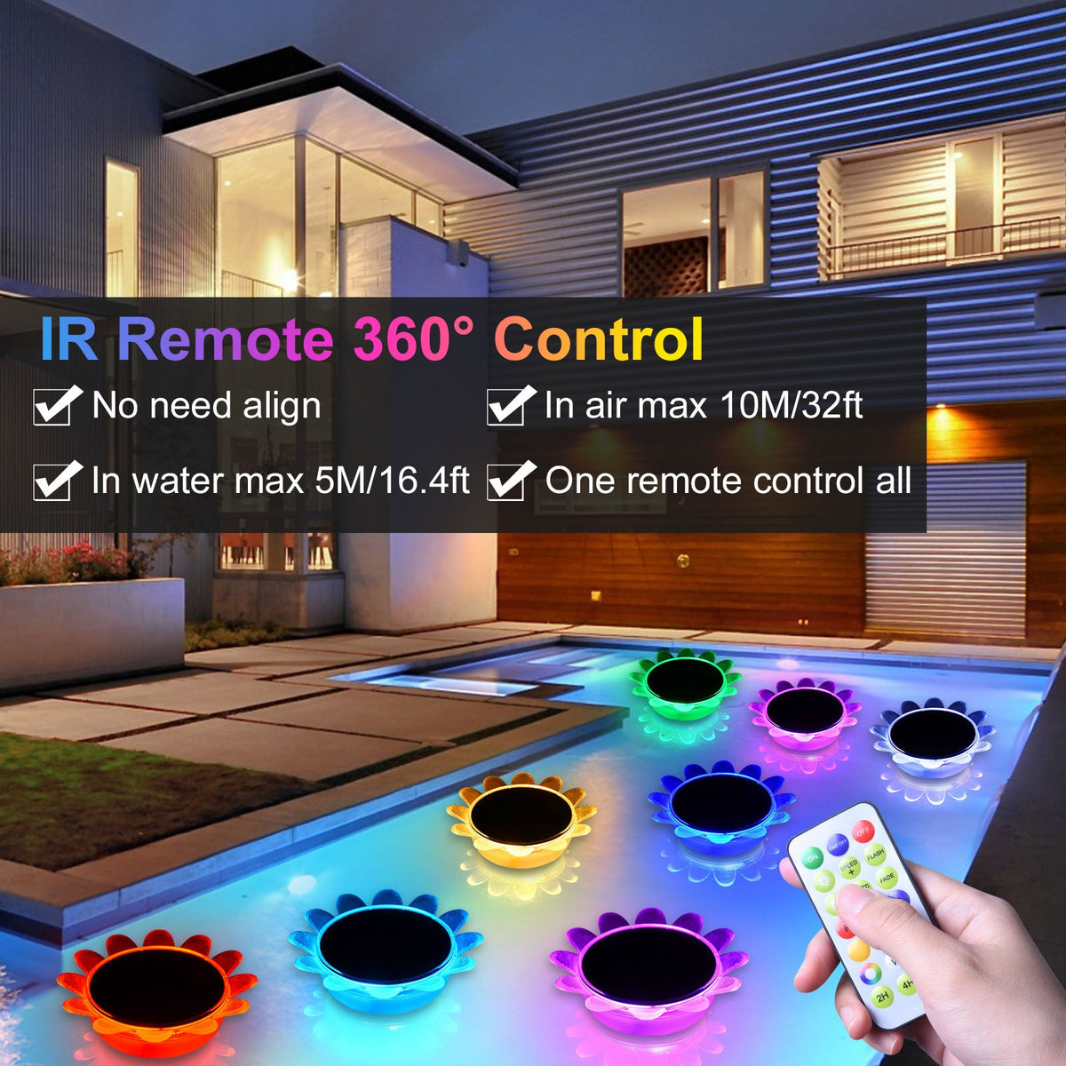 Solar Floating Pool Lights for Swimming Pool Pond and Garden Decor view 9
