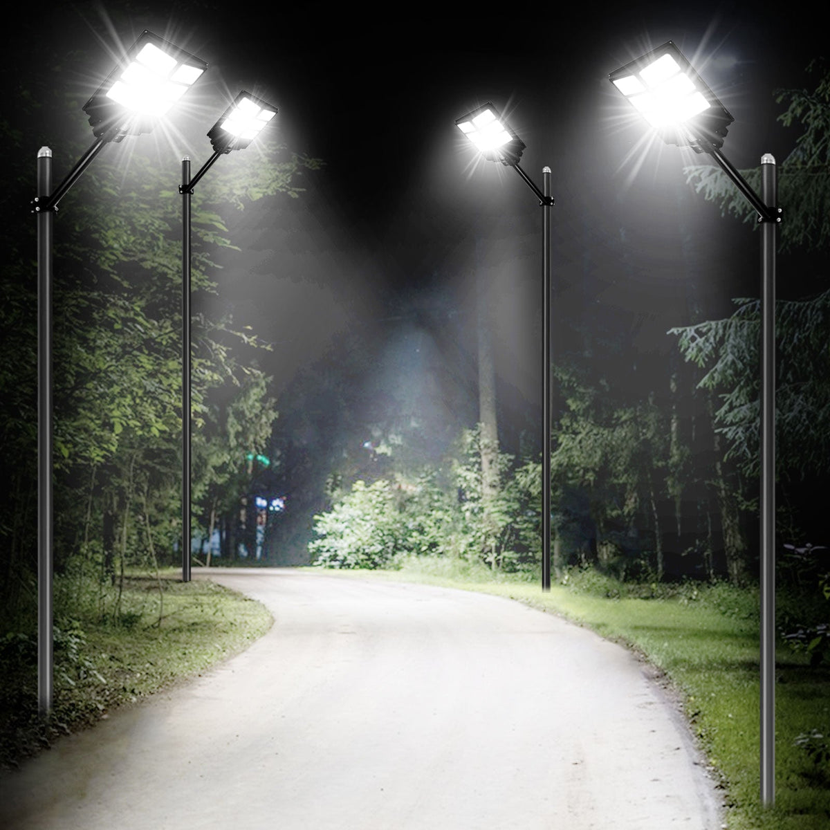 LED Motion Sensor Solar Parking Lot Light for Garden Yard and Patio view 9